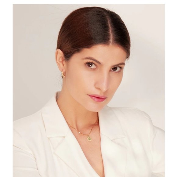 New 18K Gold Plated Sunflower Natural Stone Necklace - Picture 3 of 7